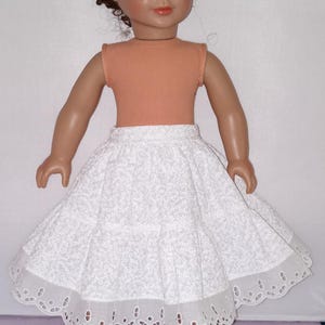White- very full- Civil War era  Doll Petticoats-  Made for 18&quot; Dolls