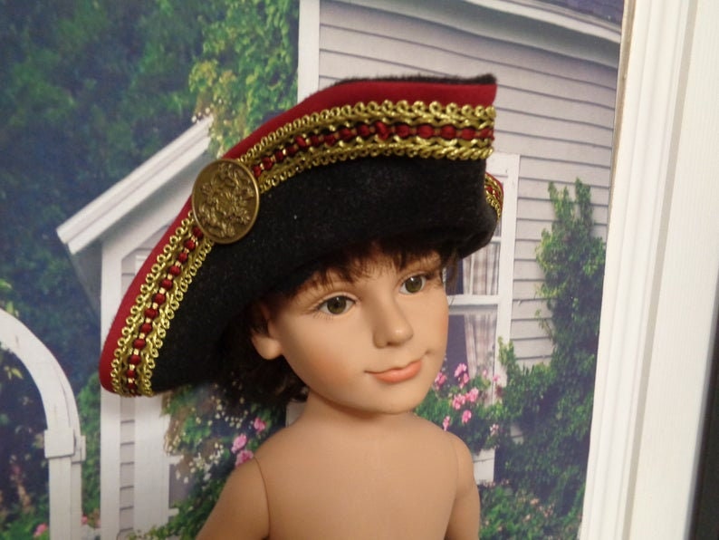 Colonial Tri-Corn Hat for 16-18 Inch Slim Dolls Fits A Girl image 0