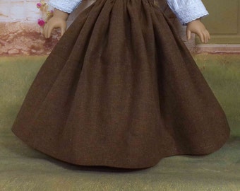 Cinnamon Doll Skirt for 18"  Dolls- Very Full Linen Skirt suitable for many eras Made to fit 18" dolls