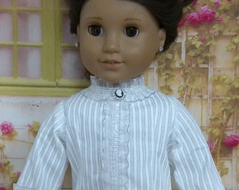 Historical 1800's White  Blouse  Made to fit 18" Dolls