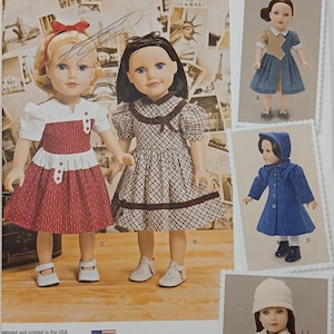 Simplicity 1245--Keepers Dolly Duds-1940s doll clothes  pattern 18&quot; Doll Clothes Pattern-