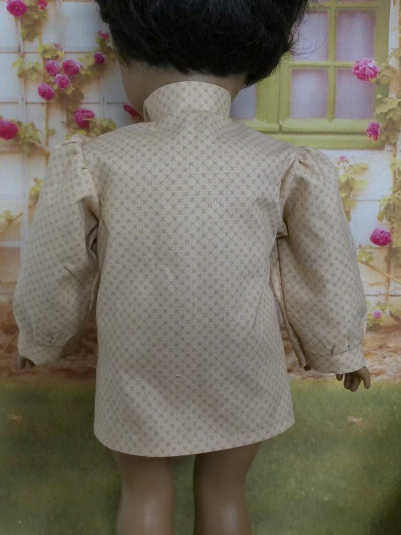 Historical 1800s Boy Doll Tan Shirt for 18 inch Dolls-Made to fit 18 Dolls image 2