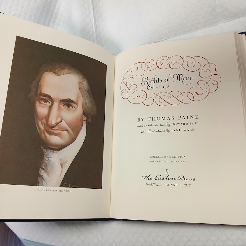 Rights of Man by Thomas Paine-Easton Press 1979 Leather book image 3