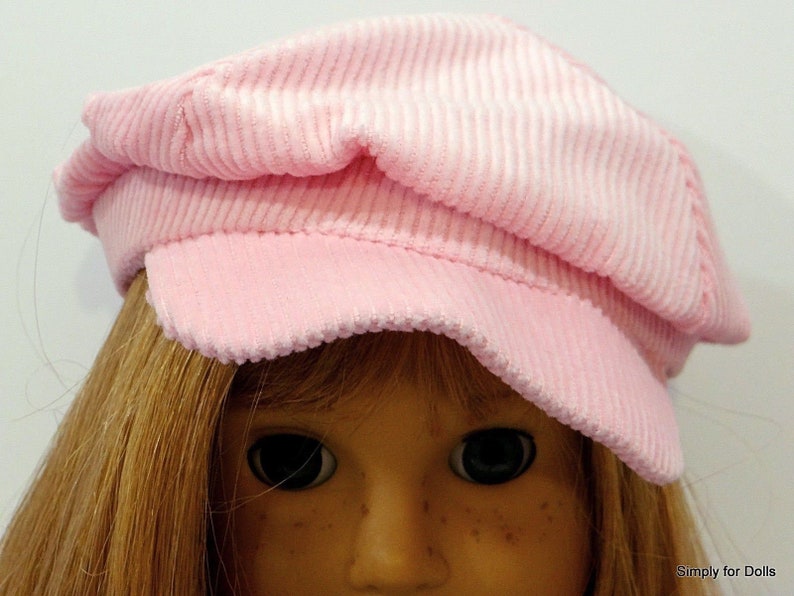 PURPLE Corduroy NEWSBOY DOLL CAP HAT fits 18/" AMERICAN GIRL Doll Clothes