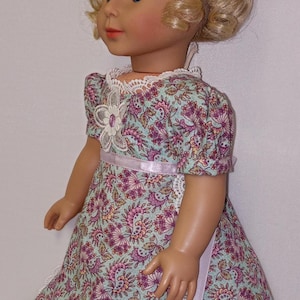 Sale--Regency Era-- Floral Fan Dress - with Lace Gloves--Made to fit 18&quot; Dolls