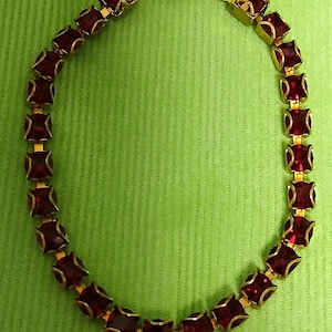 Authentic Vintage Swarovski Ruby Rhinestone Doll Necklace for 18 inch Dolls
