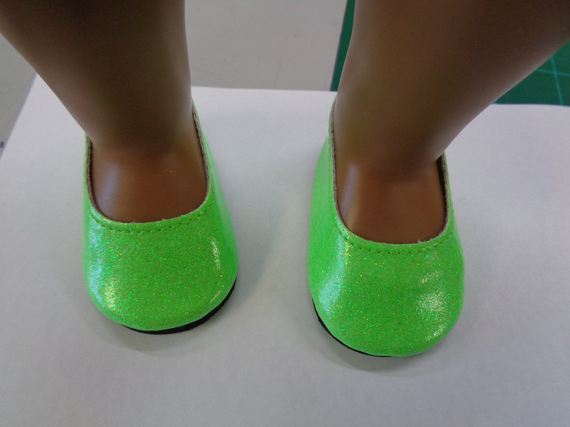 Lime Green Flats Doll Shoes for 18 inch Dolls Shoes fits Etsy