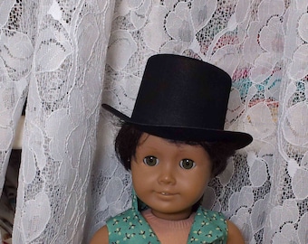 Black Doll  Top Hat for 18 inch dolls - suitable for 1700s-1900s  Made to fit 18" Dolls