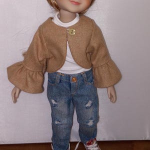 Tan faux wool Jacket  for RRFF Dolls -Fits Ruby Red Fashion Friends Dolls