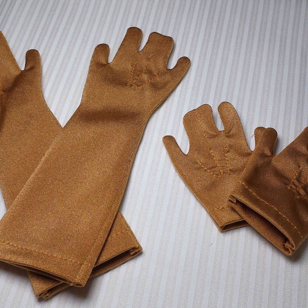 Gold Wrist length or Opera length Gloves for 18" Dolls- 16th Century-21st Century Gloves- Made to fit 18" Dolls