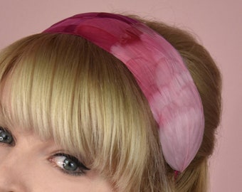 Flamingo Ombre Pink Goose Feather Headband