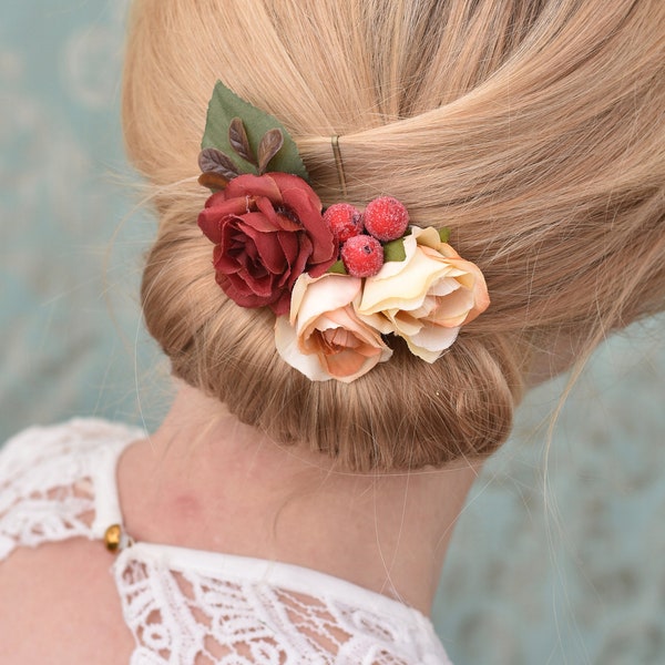 Red Hair Flower Etsy UK