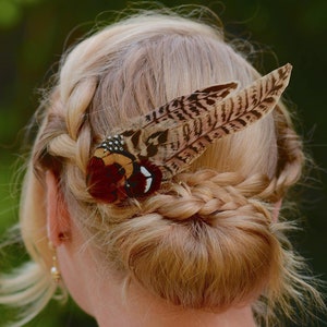 Pheasant Feather Hair Clip | Pheasant Feather Fascinator | Feather Headpiece | Bridesmaid Hair Clip | Wedding Fascinator