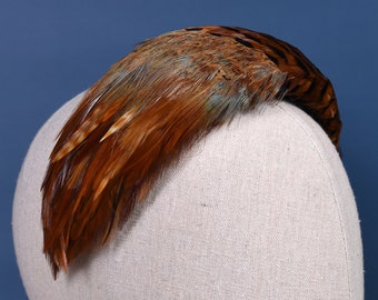 Copper Pheasant Feather Bandeau Headband Fascinator