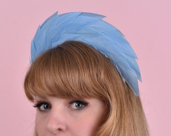 Powder Blue Spiked Feather Halo Headband