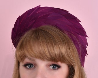 Plum Purple Halo Feather Headpiece