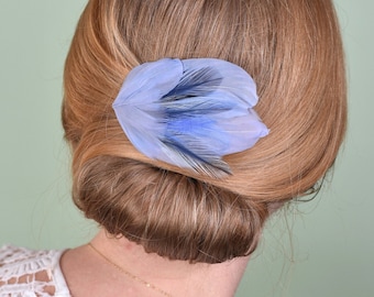 Feather Hair Clip in Royal Blue