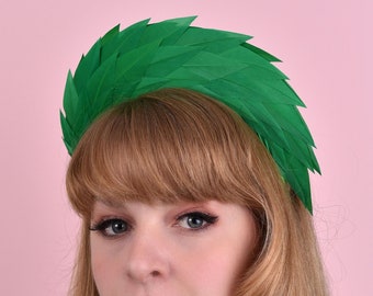 Kelly Green Spiked Feather Halo Headband