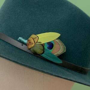 Petrol und Pfau und Fasan Feder Boutonniere Pin |  Pfauenfeder Brosche