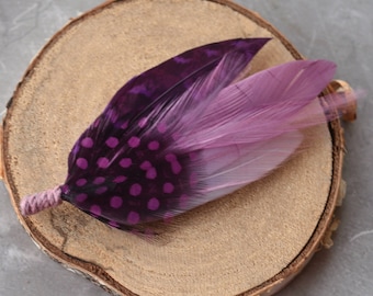 Shades of Purple Feather Lapel Pin Small no.216