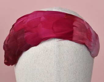 Flamingo Ombre Pink Goose Feather Headband