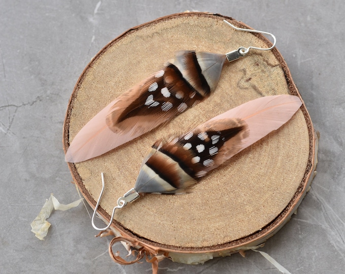 Blush Pink Feather Earrings