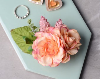 Soft and Blush Pink Flower Hair Clip