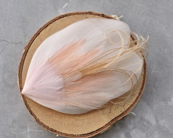 Feather Hair Clip in Soft Blush Pink