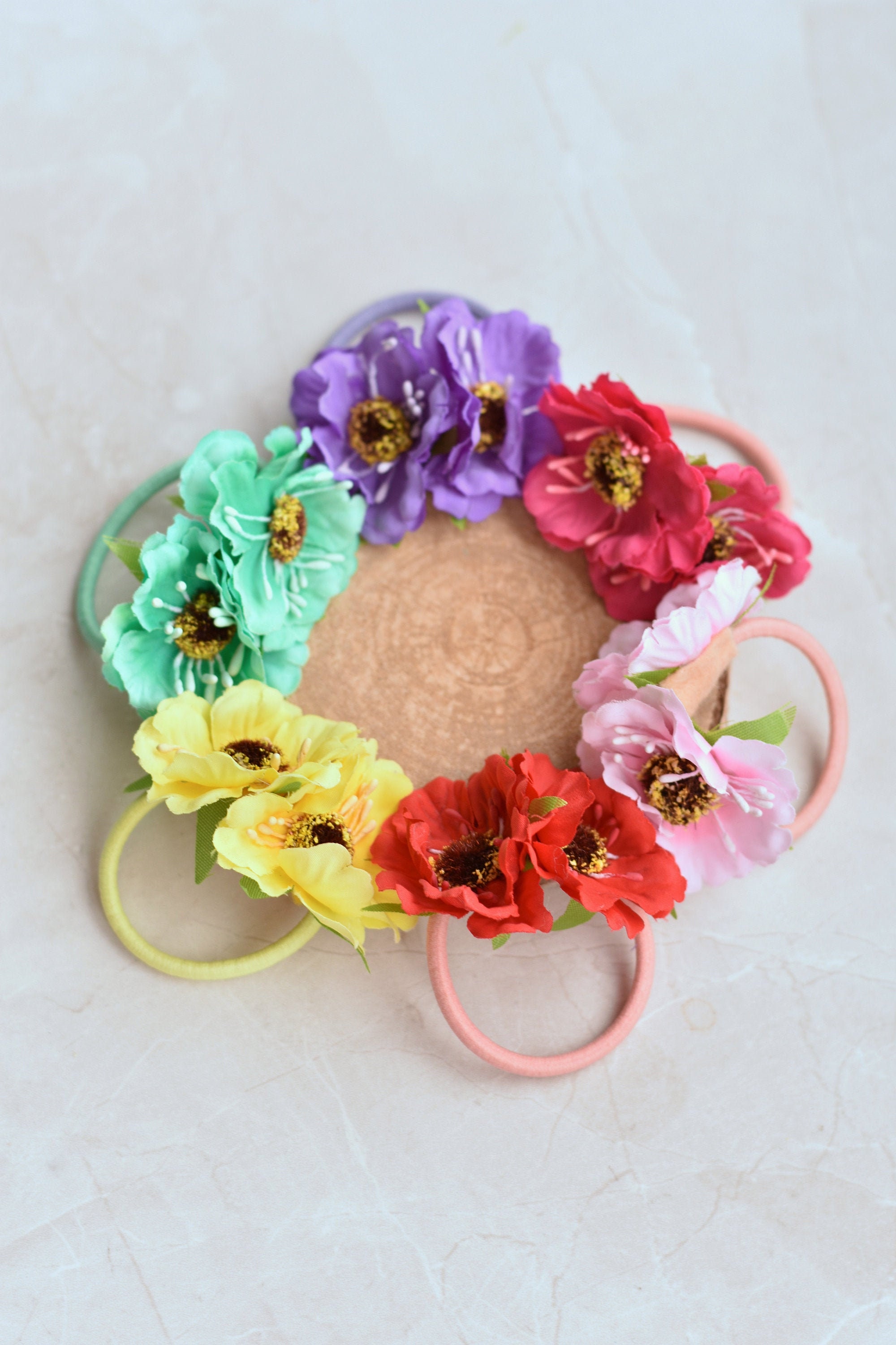 Flower Hairband Flower Hair Tie Silk Flower Hair Band Etsy