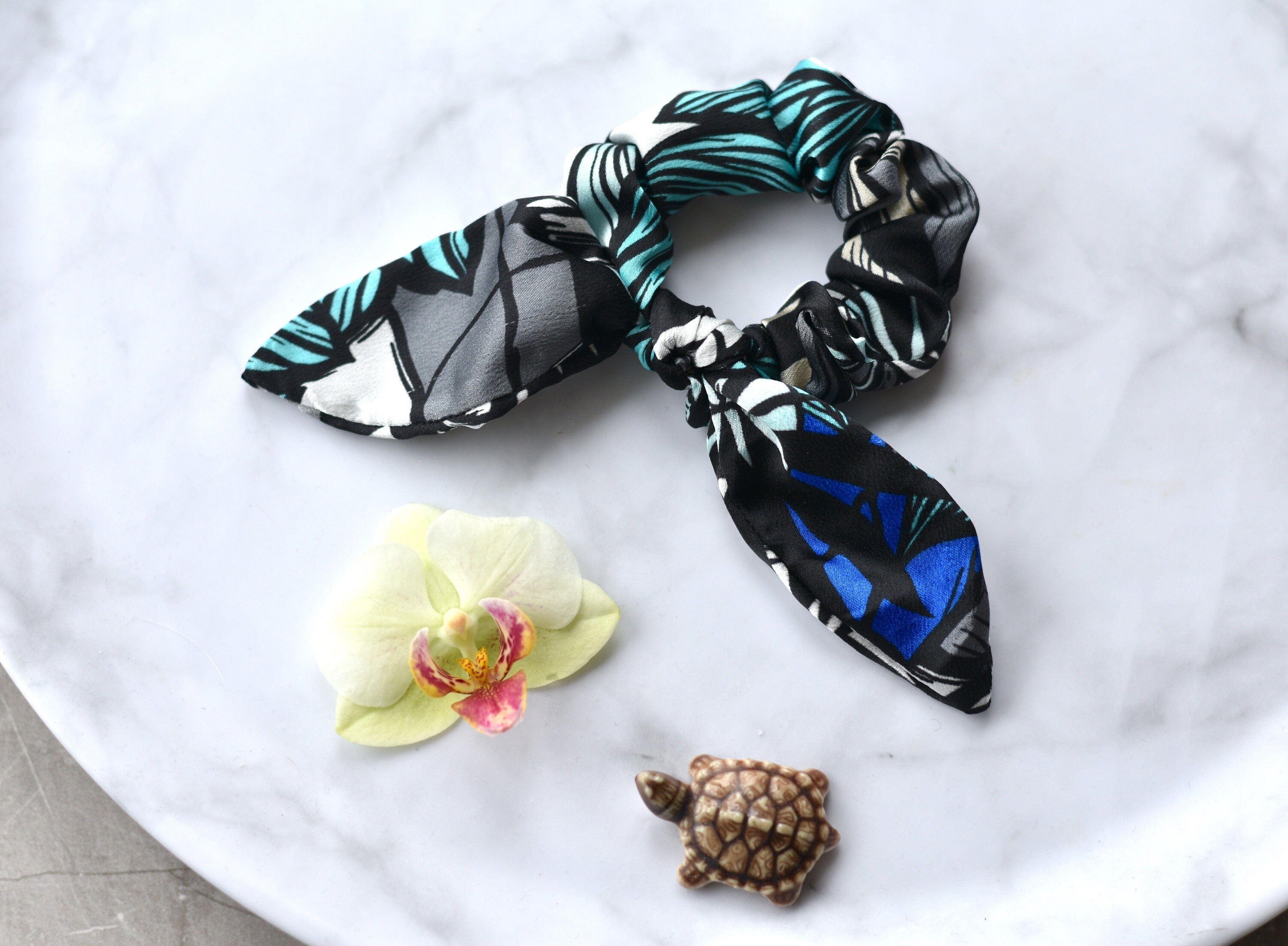 Vintage Silk Scarf Hair Scrunchies