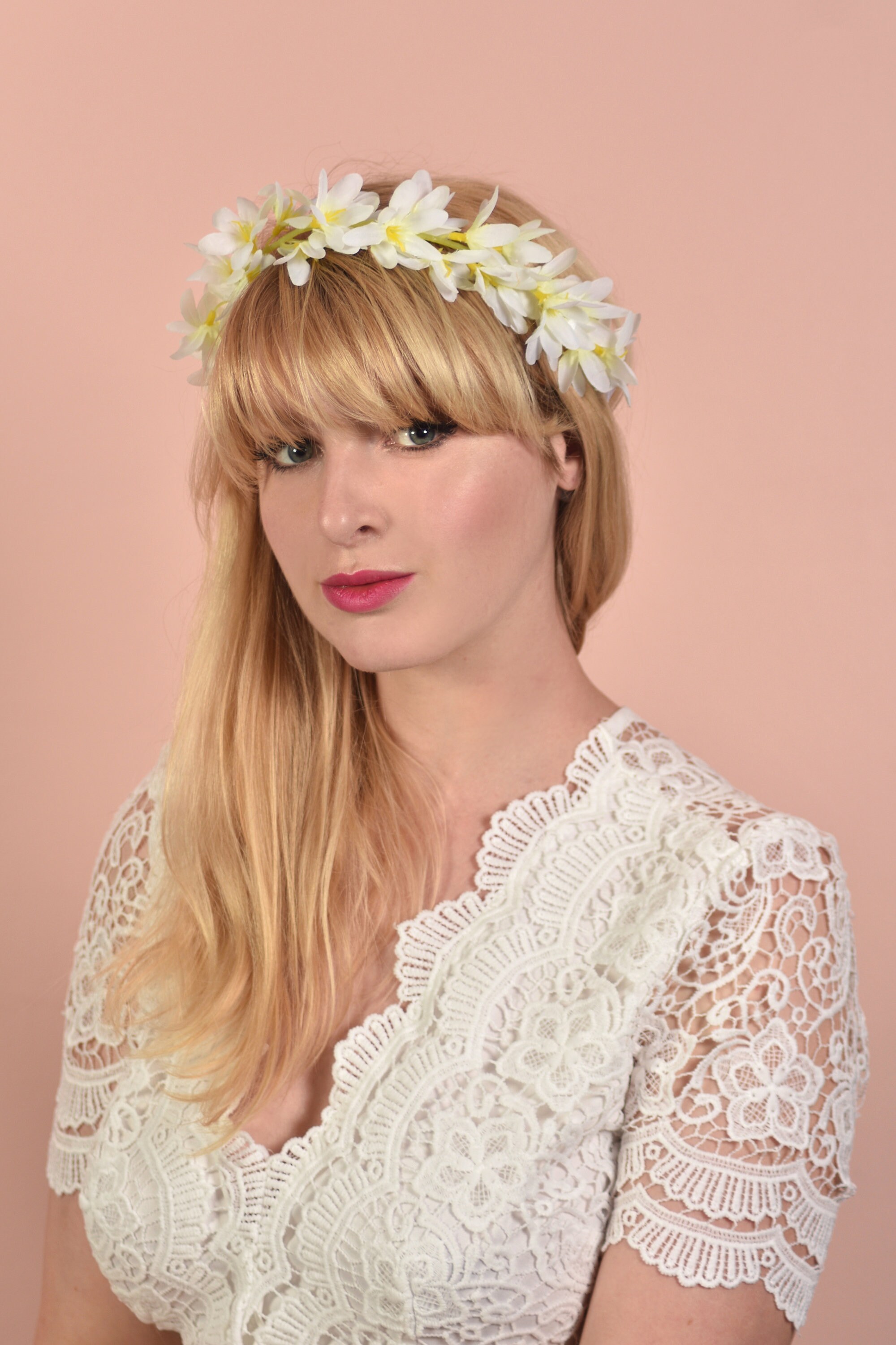 White Flower Crown Garland