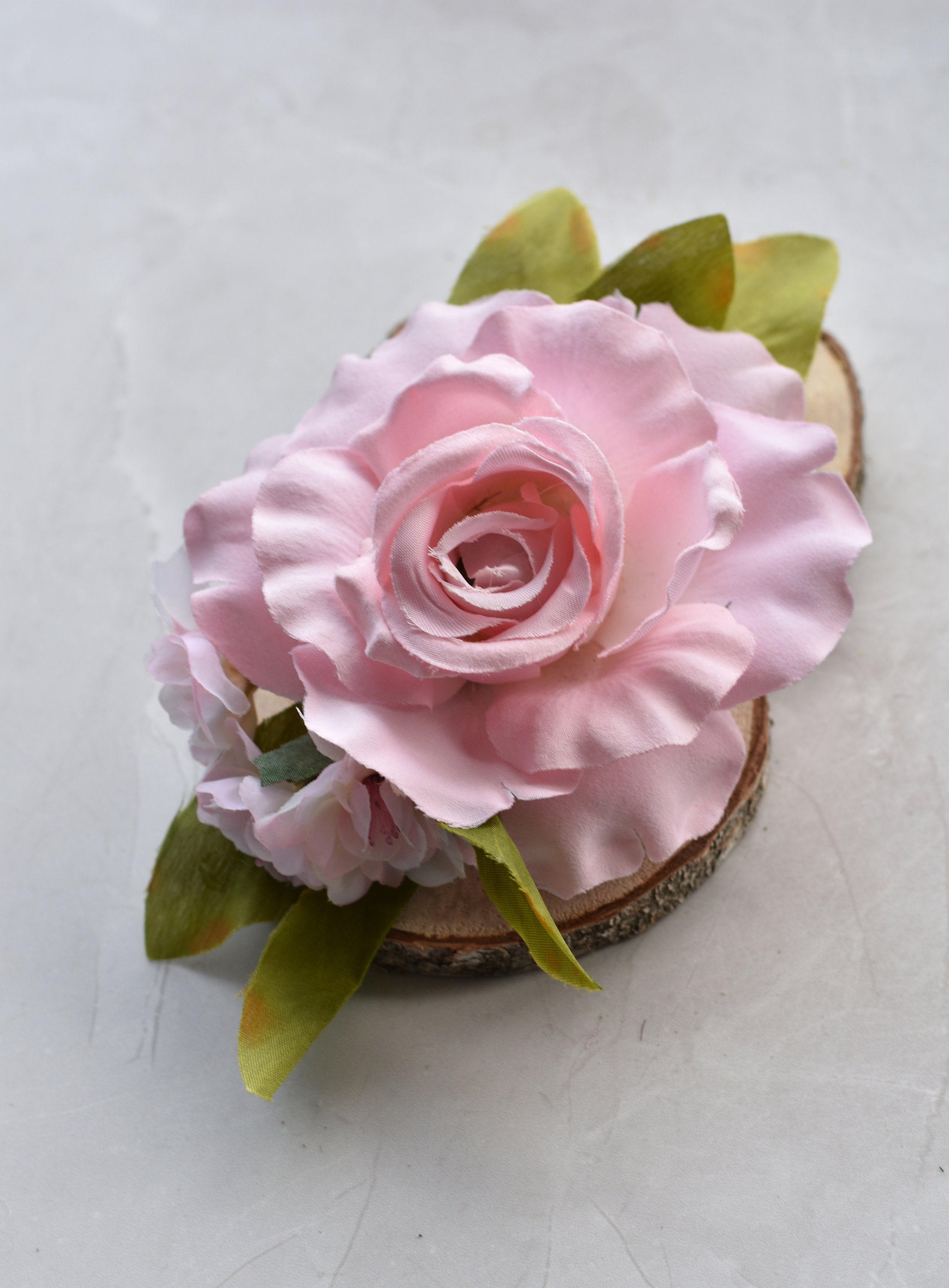 Pink Rose Hair Clip Pink Flower Hair Clip Bridal Hair Etsy