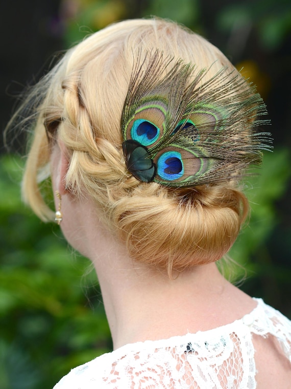 Fermaglio Per Capelli Con Piume Di Pavone - Accessorio Elegante E Alla Moda - Foto 10