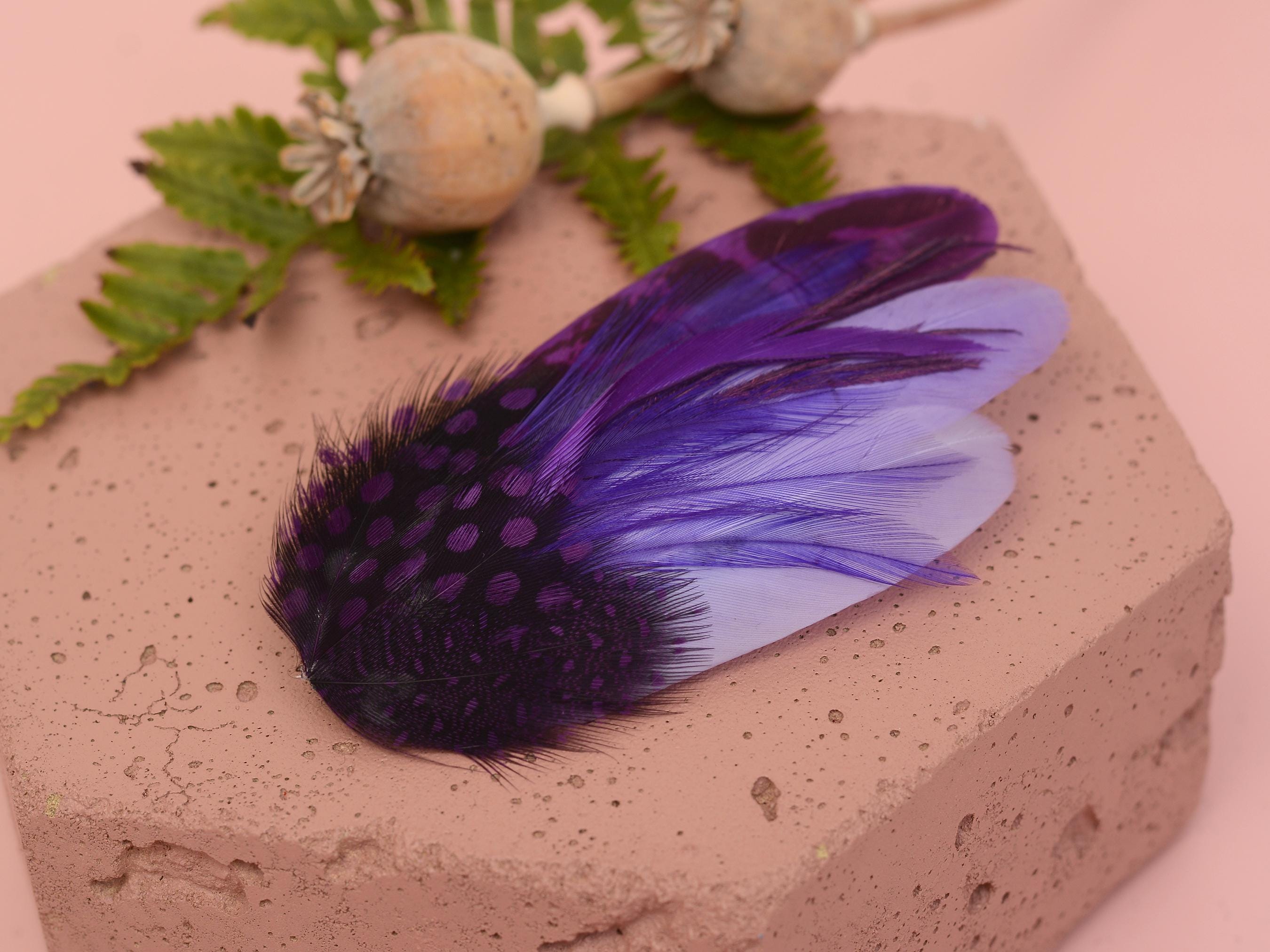 Purple Feather Hair Clip, Purple Feather Fascinator - Etsy display picture 1