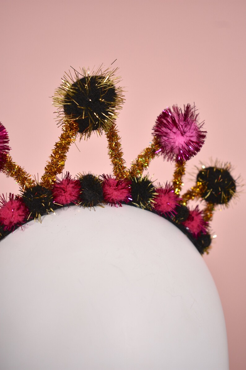 Tinsel Crown Headband in Pink Festive Headband Festive Etsy