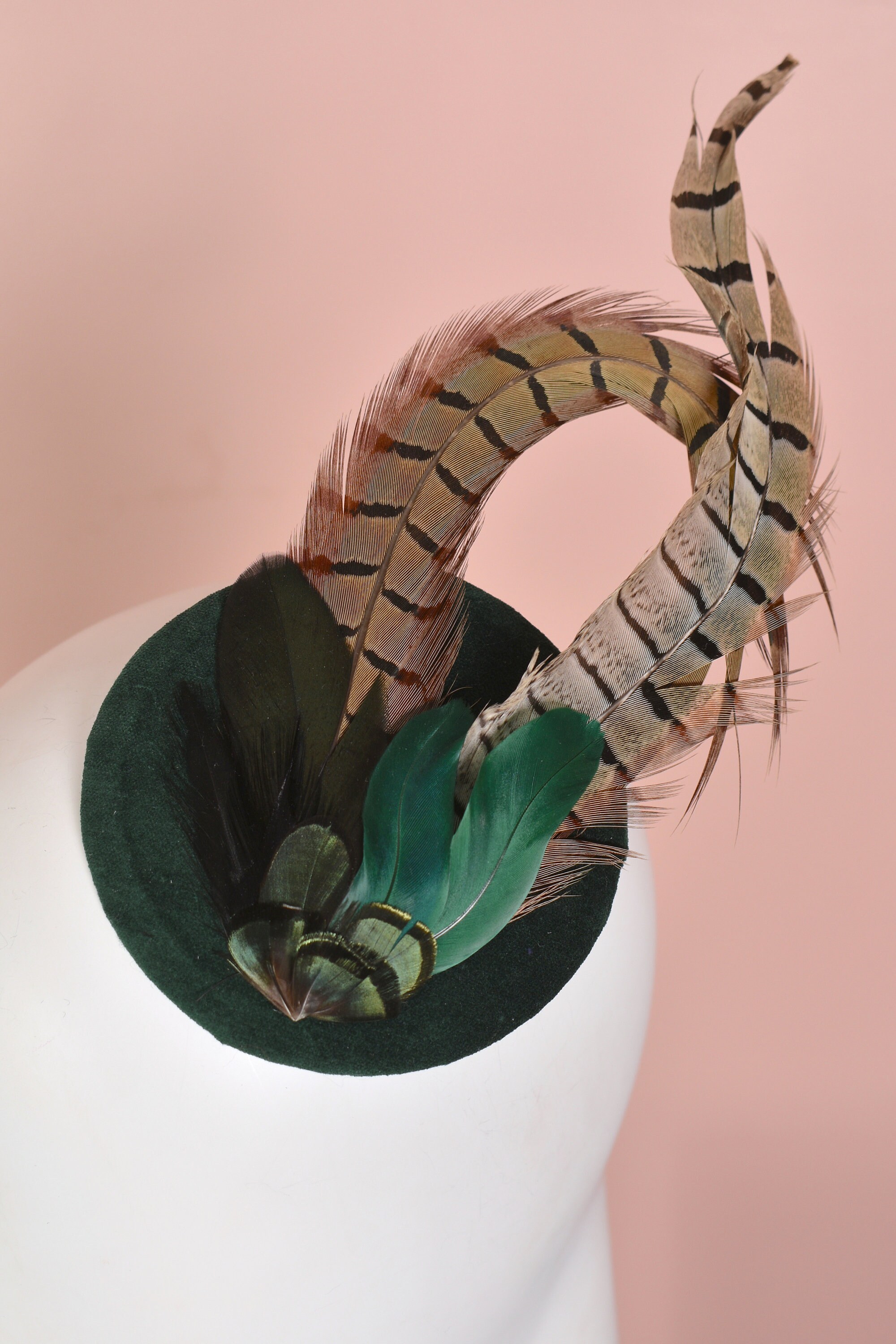 bottle green fascinator