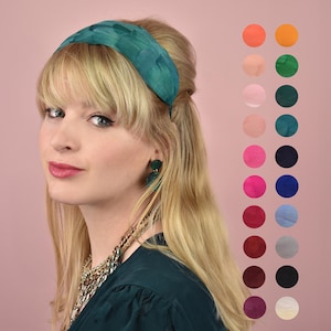 Soft Goose Feather Headband in Green, Navy Blue, Royal Blue, Teal, Black, Pink, Red, Plum Purple, Burgundy, Yellow, Black, White, Ivory