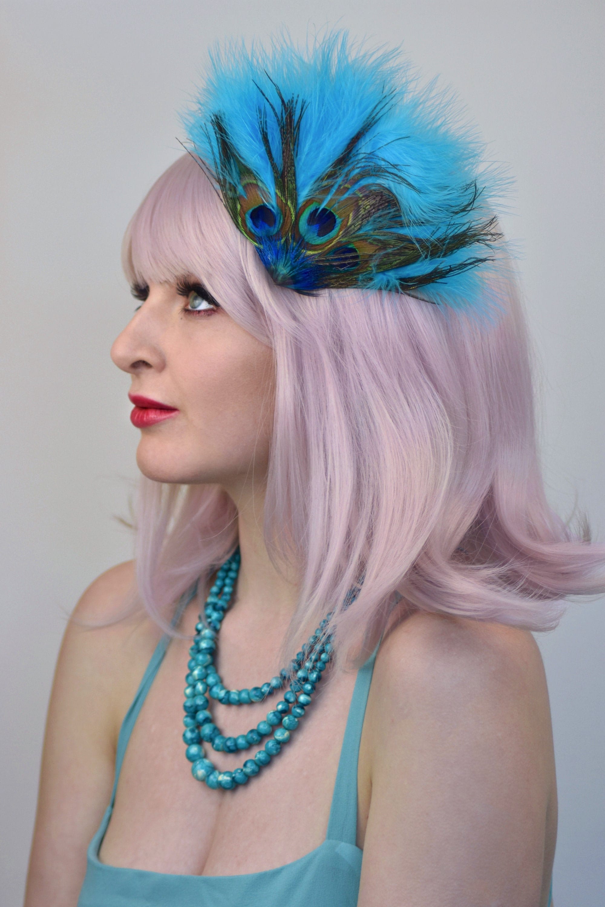 Fluffy Festival Feather Hair Clip in Blue or Pink Feathers
