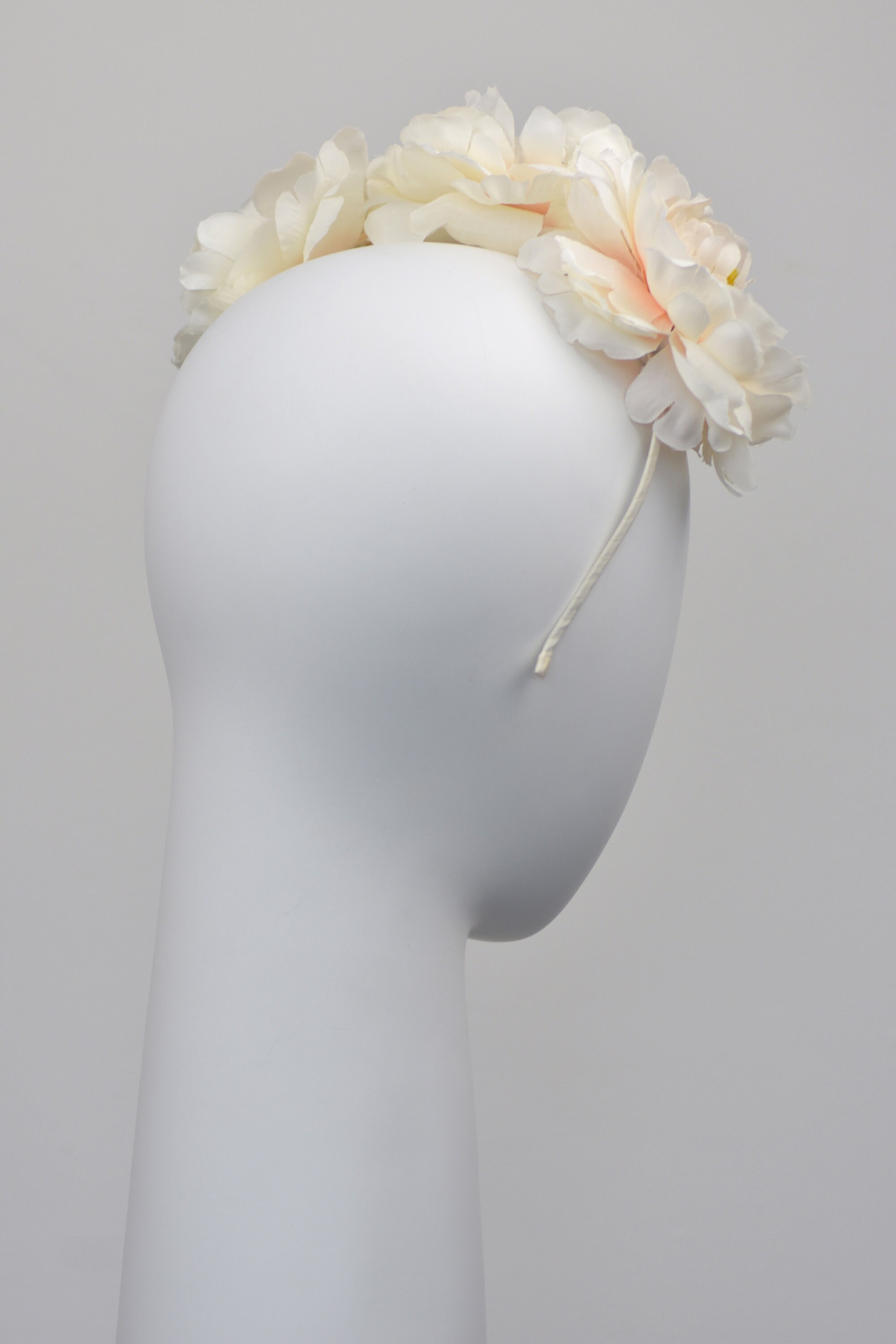 Jasmine Ivory and Blush Peony Bridal Flower Crown