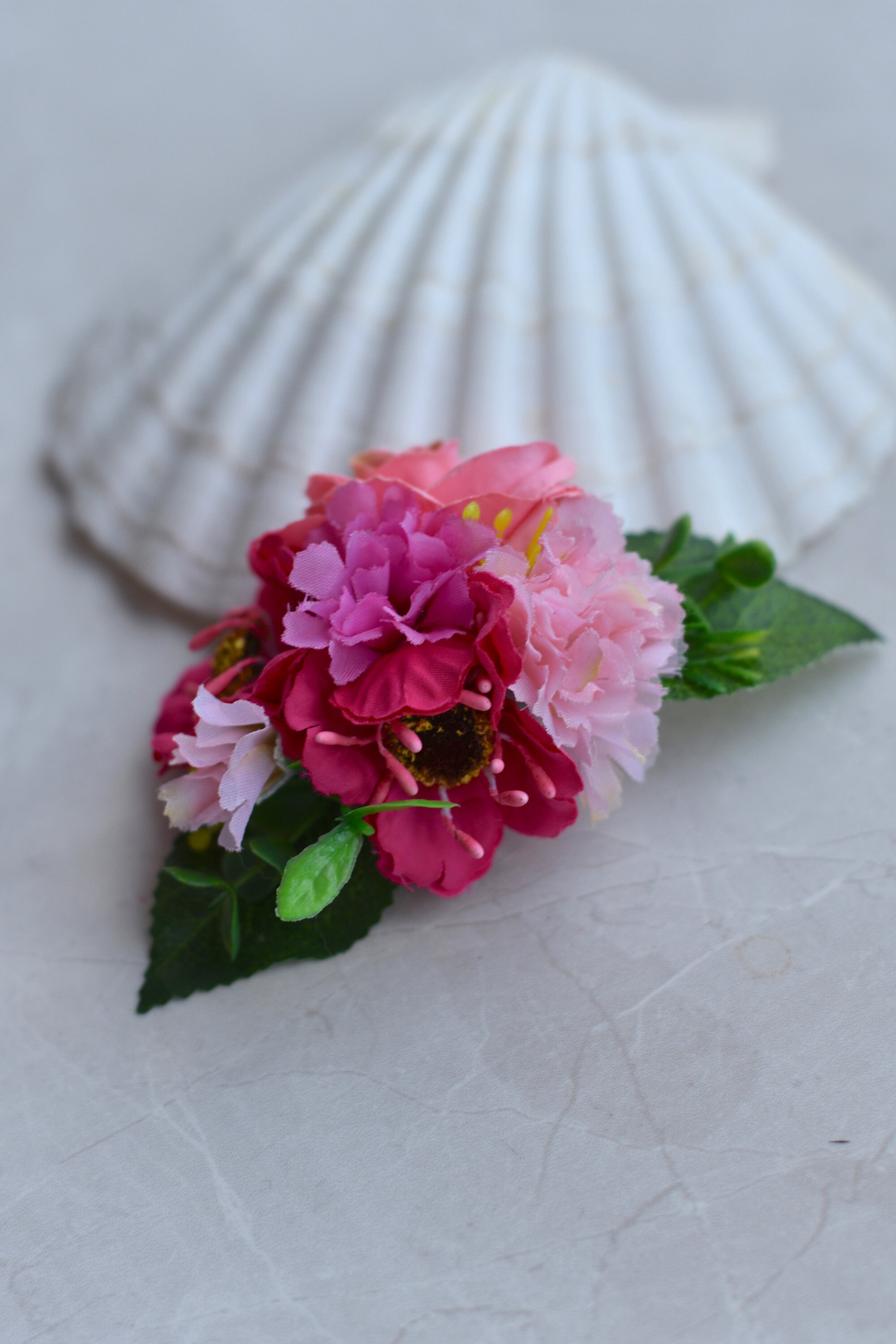Silk Flower Hair Clip in Pink