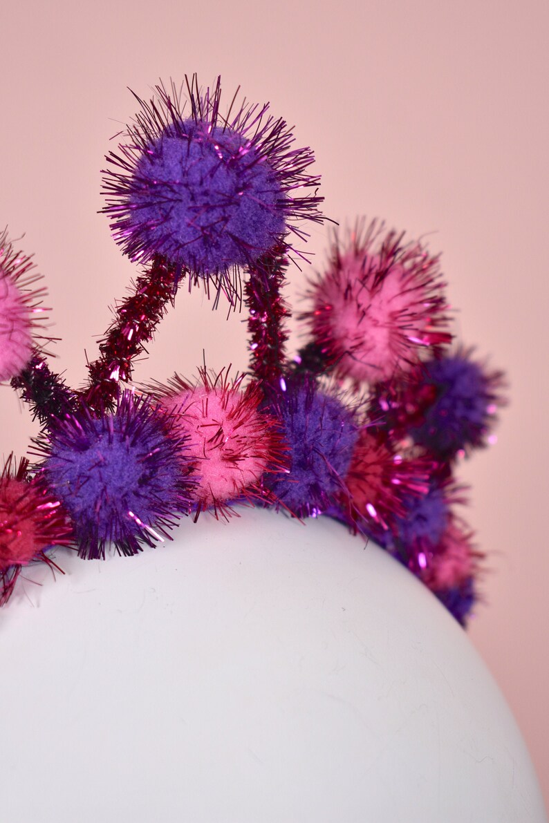 Tinsel Crown Headband in Pink Festive Headband Festive Etsy