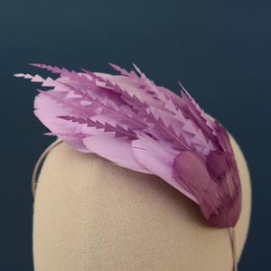 Ombre Lavender and Mauve Purple Feather Fascinator Headband No.016 | Purple Feather Headband | Purple Feather Headpiece