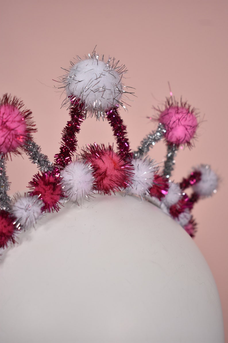 Tinsel Crown Headband in Pink Festive Headband Festive Etsy