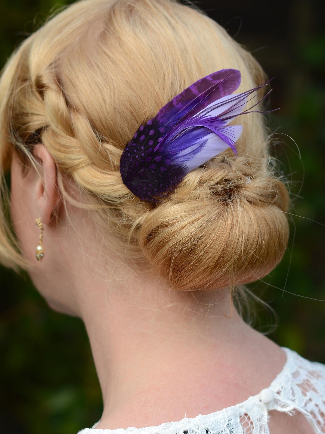 Zara Purple Satin Hair Accessory with Feather Design DIY Project: Feather Hair Accessories | fafafoom.com main image 3
