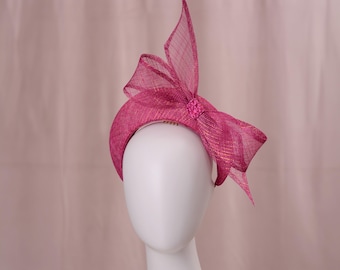 Diadema con lazo rosa y dorado