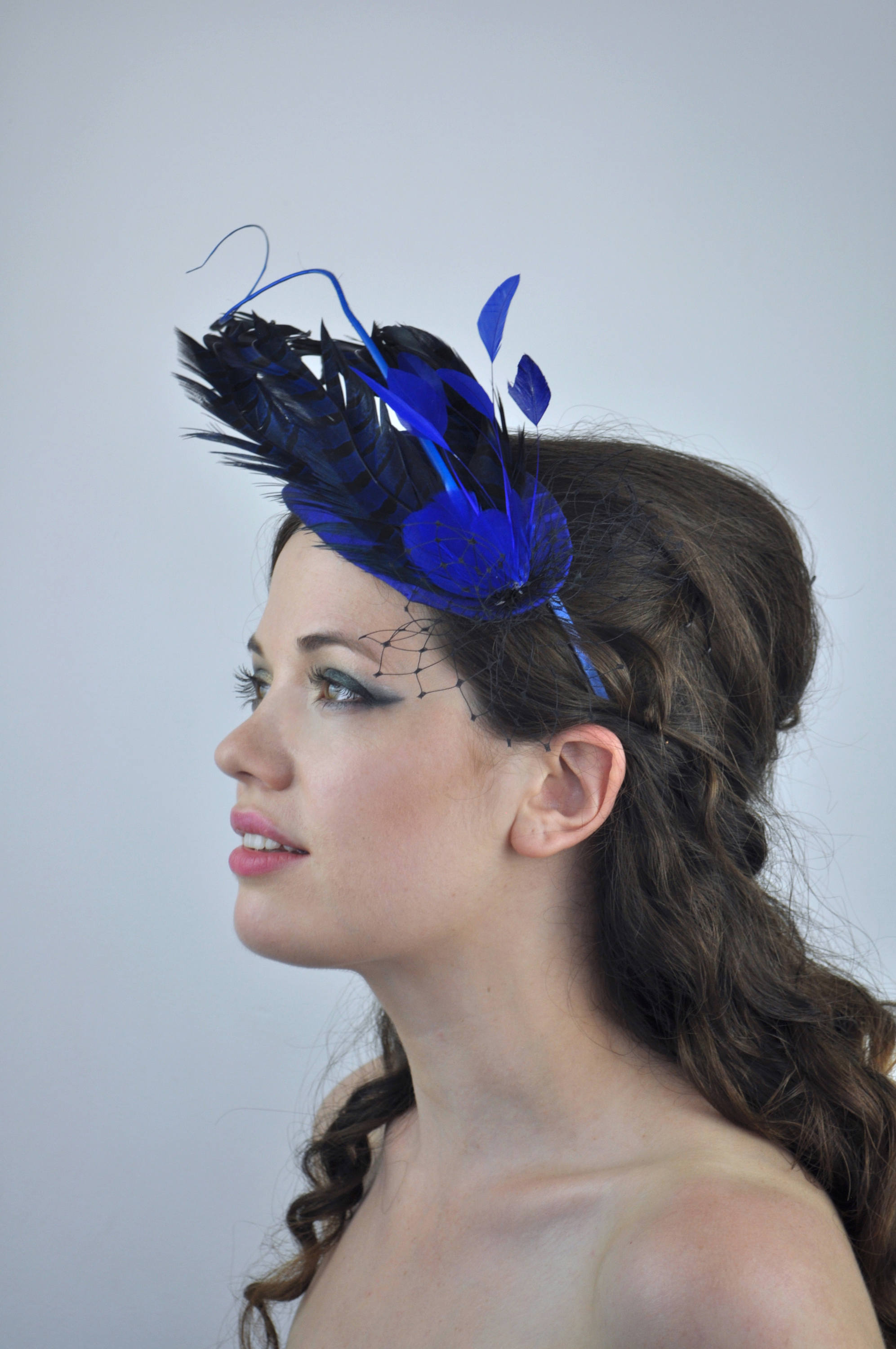 Cobalt Blue Feather Fascinator