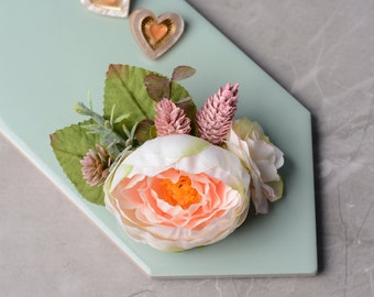 Blush Pink Ranunculus Flower Hair Clip