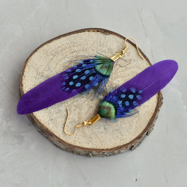 Midnight Plum Feather Earrings main image 1