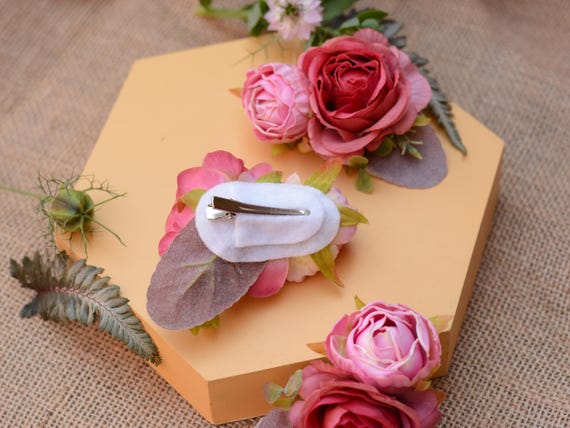 Thyonta Haarspange Mit Roter Pfingstrose – Künstliche Blume Als Haarschmuck Für Hochzeit, Party, Braut & Brautjungfer