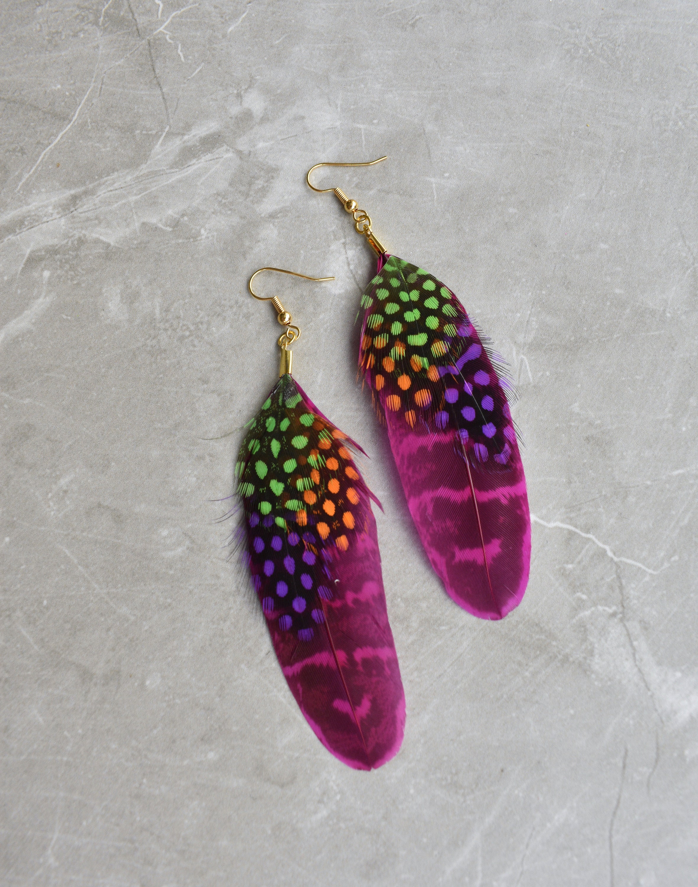 Vintage Rose Leather Feather Earrings (4 sizes) – Inspired by Jenna